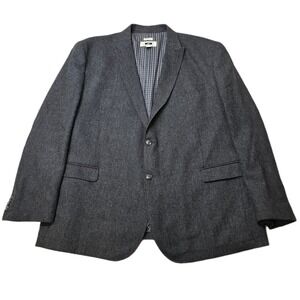 Joseph Abboud Sport Coat Mens 2XL Gray‎ Herringbone Wool Classic Fit Elbow Patch